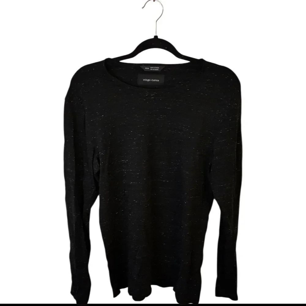 Wings + Horns Black Long Sleeve Top Size M